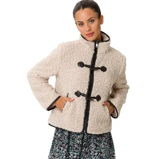 Zero Fellimitatjacke zero Teddyfelljacke mit Knebelknöpfen beige 44