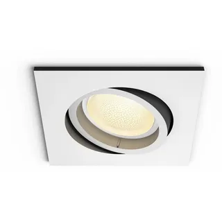Philips Hue White and Color ambiance Centura eckiger Einbauspot weiß, Intelligenter Einbaustrahler, Bluetooth/Zigbee, Weiß, LED, Synthetik, GU10 - Weiß