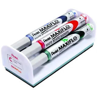 Pentel Maxiflo Whiteboardmarker Set 4 St. Weiß