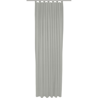 Vorhang WIRTH "Uni Collection light" Gardinen Gr. 175 cm, Schlaufen, 142 cm, grau (hellgrau) Schlaufen nach Maß