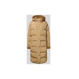 Daunenmantel mit Kapuze und Eingrifftaschen, Camel, XL