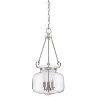 Elstead Stewart Hängeleuchte E14 3-fach Nickel gebürstet - Silber