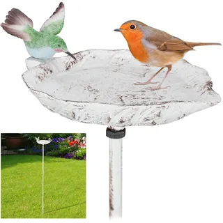 Relaxdays Vogeltränke 100 cm Weiß