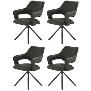 Jockenhöfer Esszimmerstuhl Lambert Lederoptik schwarz 4er Set