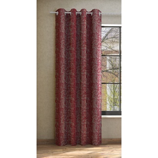Vorhang NEUTEX FOR YOU "ALASKA Nach Maß" Gardinen Gr. 285 cm, Ösen, 144 cm, rot (rot, taupe) Ösen Vintageoptik