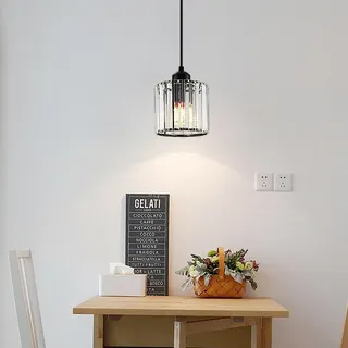 Nicola Moderner Minimalistischer Kristalllüster Für Esszimmer, Indirekte Beleuchtung, Einflammig, Schwarz, Leuchtmittel Nicht Enthalten, 220 V, E27