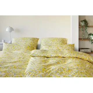 ELEGANTE Mimosa Floral Jersey Gelb 155 x 220 cm + 80 x 80 cm