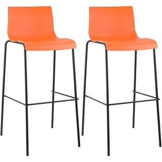 CLP Barhocker Hover 4-Fuß Gestell 2er Set  orange/schwarz