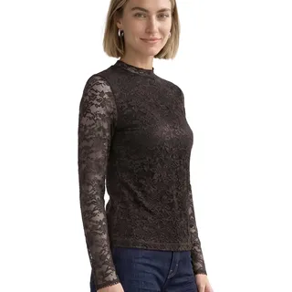 STREET ONE Langarmshirt aus Spitze Braun 40