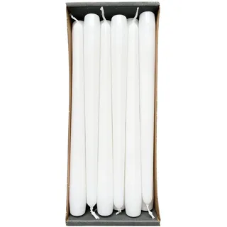 Nordring 12 Stück Spitzkerzen 2,3 cm x 25 cm hoch Weiss – RAL-zertifiziert, tropffrei & raucharm, ca. 8 Std. Brenndauer – Tischdeko & Kerzenleuchter