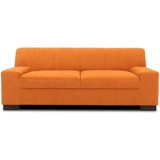 DOMO. Collection Norma Sofa , 2-Sitzer Couch , 2er Garnitur, 194x85x74 cm , Stoff orange gelb