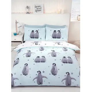 Rapport Bettbezug-Set mit Pinguin-Muster, Ice, King Size