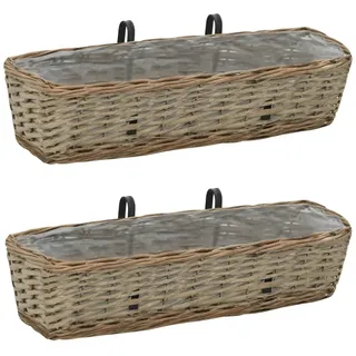 vidaXL Balkon-Blumentöpfe 60 x 18 x 13 cm braun 2 St.