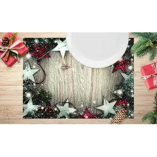Tischsets | Platzsets - Weihnachten - Weihnachtssterne in rot und silber - 12 Stück aus Premium Papier – Die Tischdekoration für die Weihnachtszeit