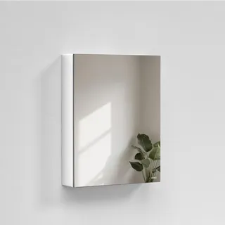 Emke Spiegelschrank, Weiß, Metall, Rechteckig, 50x65x14.5 cm, Badezimmer, Badezimmerspiegel, Spiegelschränke