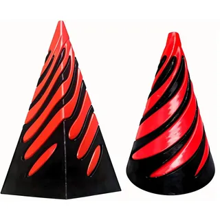 WERIGONI 2PCS Impossible Cone Crossing Sculpture, Pyramid Passing Sculpture 3D-gedrucktes Spiralkegel-Zappelspielzeug, Mini-Vortex-Linien-Illusion, angstlinderndes Spiralkegelspielzeug