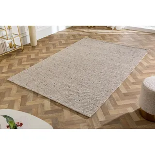 riess-ambiente Teppich WOOL 240x160cm silbergrau, rechteckig, Höhe: 10 mm, Wohnzimmer · Wolle · Mischgewebe · Landhausstil grau|silberfarben