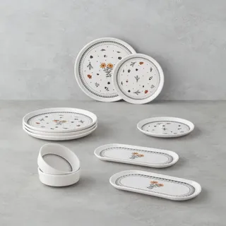English Home Herbst Keramik-Frühstücksset 10-teilig 4 Personen Farbig