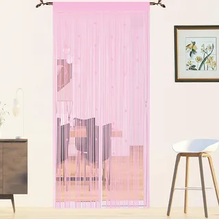 Fadenvorhang Insektenschutz Türvorhänge Fliegengitter Fliegenschutz Balkontür Fliegenvorhang Insektenschutz Türvorhang Insektenvorhang Terrassentür Perlenvorhang Für Türen (Rosa, 90x200cm)