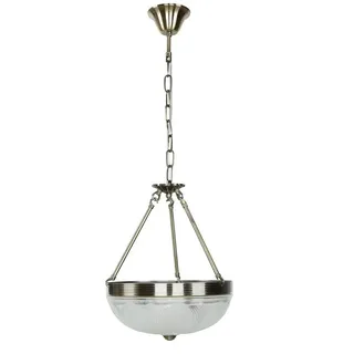 Licht-Erlebnisse Pendelleuchte ANNABELLA, ohne Leuchtmittel, Hängeleuchte Messing Messing antik Kettenpendel Jugendstil Pendellampe bunt
