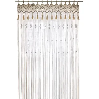 Makramee Wandbehang Tapisserie,Boho Handgewebte Makramee Türvorhang Vorhang,Boho Wanddekoration,Für Raumteiler, Fenstervorhänge, Türvorhänge, Hochzeitshintergrund, Inneneinrichtung,Beige (Stil 3)