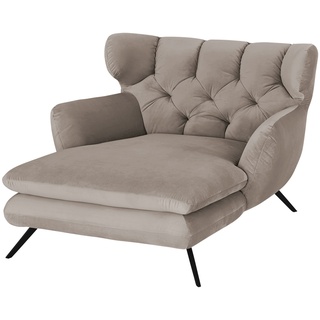 pop Longseat-Sessel Samt Caldara , beige , Maße (cm): B: 126 H: 94 T: 160