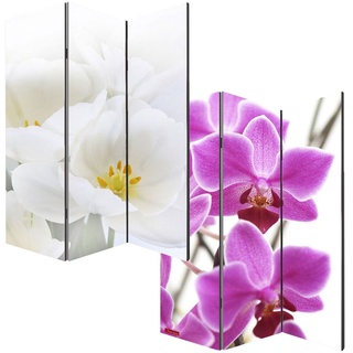 Foto-Paravent Paravent Raumteiler Trennwand M68-180x120cm, Orchidee