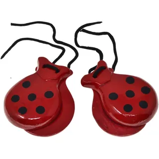 Rote Kastagnetten für Erwachsene, 2 Paar Kastagnetten, rote Kastagnetten, spanische Kastagnetten, gepunktete Farben, traditionelle spanische Farben, Souvenir aus Spanien, Handperkussion