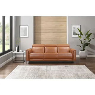 OTTO home Places of Style 3-Sitzer "LUND 222x97x100 cm Kunstleder elektrische Relaxfunktion", braun (cognac), (83555708-0)