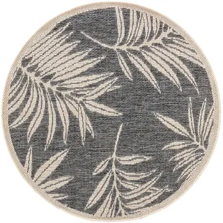 benuta Nest In- & Outdoor-Teppich Rund River Blau ø 130 cm rund - Teppich für Balkon, Terrasse & Garten