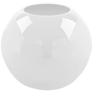 FINK Vase Moon - Tischvase für Tulpen Tulpenvase Frühling - Hochzeitsdeko aus Glas Opal weiß H 21 cm D 25 cm