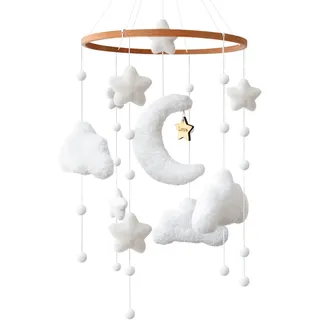Mobile Baby – Stern Mond Baby Mobile für Bett, Babybett Mobile Baby Windspiele, Kinderzimmer Babyzimmer Deko, Geschenk für Baby Mädchen & Junge