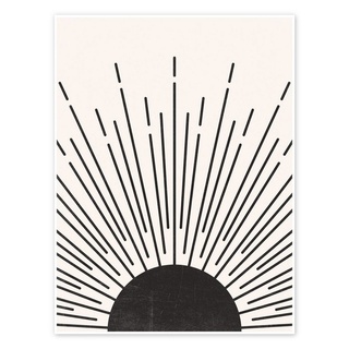 Posterlounge Poster TAlex, Skandinavischer Sonnenuntergang, Schlafzimmer Boho Grafikdesign beige 100 cm x 130 cm