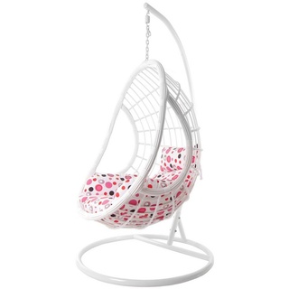 KIDEO Hängesessel »Hängesessel PALMANOVA«, Schwebesessel mit Gestell und Nest-Kissen, weiße und moderne Loungemöbel rosa