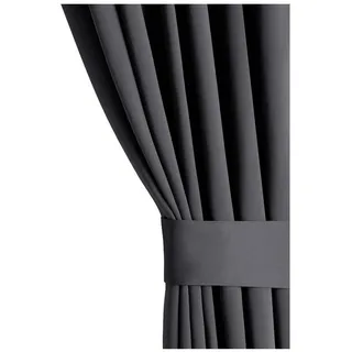 AmeliaHome Gardine Gardine Ösen Vorhang Ösenvorhang Einfarbig Verdunkelnd Eyelet (1 St), Ösen, verdunkelnd, Verdunkelungstextilien grau 140 cm x 245 cm
