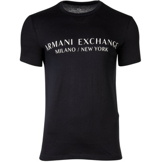 AX ARMANI EXCHANGE Herren T-Shirt - Schriftzug, Rundhals, Cotton Stretch Marine 2XL