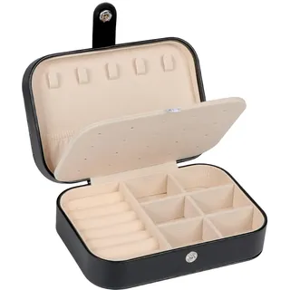 SLOZO Reise-Schmuckschatulle, verbesserter Reise-Schmuckkoffer, tragbare Schmuckschatullen für Damen, PU-Leder-Schmuckschatulle, Reise-Schmuck-Organizer für Halsketten, Ringe, Ohrringe, Armbänder,