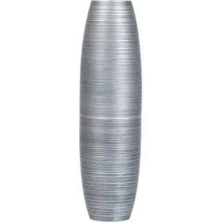 Große dekorative Boden-Holzvase 85 cm Silber - Silber