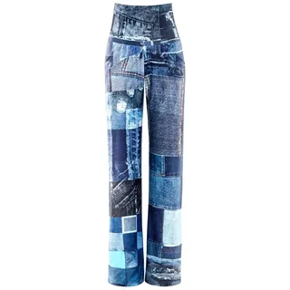 Winshape Functional Comfort Wide Leg Pants CUL101C", in patchwork blue | Gr.: M,