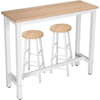 Woltu Bartisch 120 x 40 x 100 cm Beige