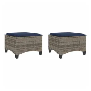 vidaXL Gartenhocker mit Kissen 55 x 55 x 36 cm grau 2 St.