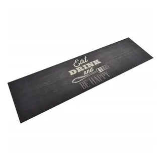vidaXL Küchenteppich Küchenläufer 45 x 150 cm Schwarz