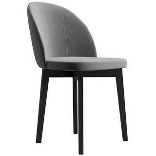 Beautysofa Polsterstuhl Luxor (Holzbeine in Weiß, Schwarz oder Buche,gepolsterte Sitz), Esszimmer Holzstuhl im modernes Design grau