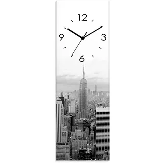 Wanduhr ARTLAND "Skyline Manhattan" Wanduhren Gr. B/H/T: 20 cm x 60 cm x 1,8 cm, Funkuhr, schwarz Wanduhren wahlweise mit Quarz- oder Funkuhrwerk, lautlos ohne Tickgeräusche