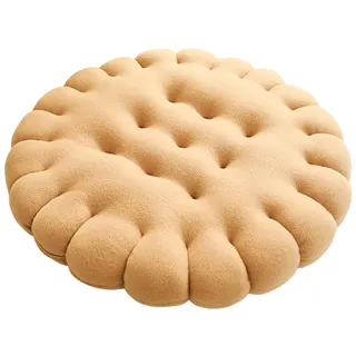 MagiDeal Keksförmiges Kissen, Bodenkissen, einfaches Keks-Meditationskissen, Sitzkissen für Spielzimmer, Sitz, Balkon, Beige, RUNDEN