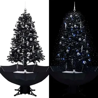 vidaXL Schneiender Weihnachtsbaum mit Schirmfu? Schwarz 170 cm PVC