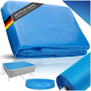 tectake® Poolabdeckung rechteckig, Solarplane Pool rechteckig, Poolzubehör Abdeckplane für Aufstellpool, Pool Garten, Pool Abdeckung mit Noppenfolie als Solar Poolheizung - 1,6x2,6 m