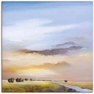 Leinwandbild ARTLAND "Landschaft III", blau (farbe bild(er): blau), B:70cm H:70cm, Bilder, Leinwandbild, auf Holzrahmen gespannt