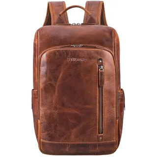 STILORD Johnson Lederrucksack Herren – Business Rucksack 13,3 Zoll Farbe:Sesto - Cognac
