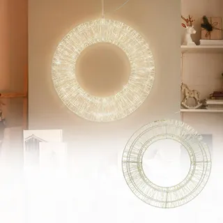 ECD Germany LED Metall Kranz Ø50cm mit 1440 LEDs, Warmweiß, Hängekranz mit Timer, IP44 Wasserdicht, Innen/Außen, Strombetrieben, LED Metallkranz Weihnachtskranz Lichterkranz Türkranz Weihnachten Deko